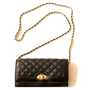 Black Faux Leather Clutch